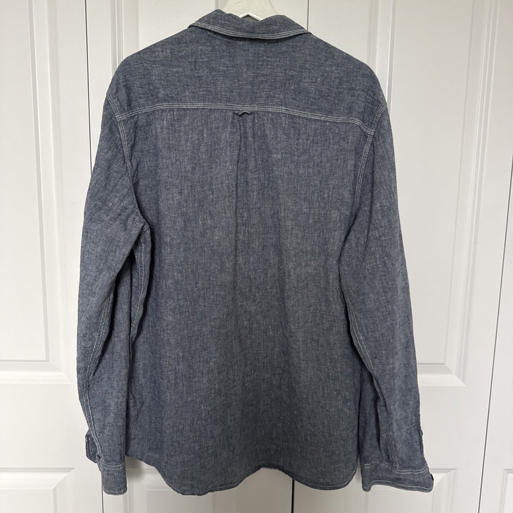 Converse One Star Chambray Button Up Shirt Mens Size XL FLAW - Picture 2 of 7